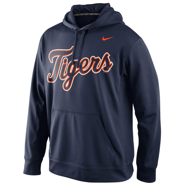 Men Detroit Tigers Nike KO Wordmark Perfomance Hoodie Navy